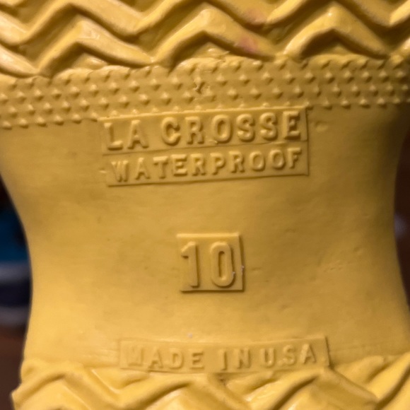 La Crosse Waterproof Yellow Rubber Over Boots Size 10 Made in the USA - Picture 5 of 10